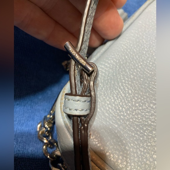 Michael Kors Jet Set Pebbled Leather Crossbody Shoulder Handbag Tassel Accent - Picture 12 of 13